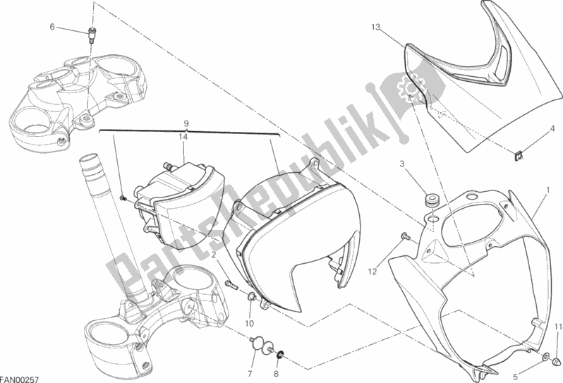 Wszystkie części do Reflektor Ducati Diavel FL Brasil 1200 2018